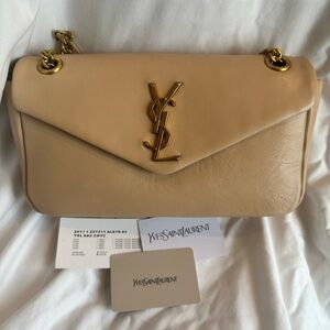 Yves Saint Laurent Tan Leather Shoulder Bag